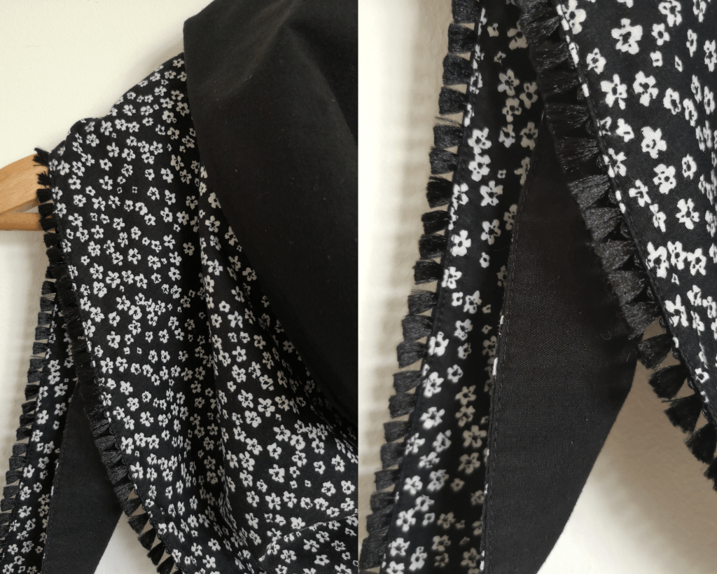 Tuto pour réaliser un foulard triangle chèche noir 